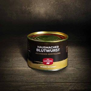 Der Ludwig Blutwurst 200g Dose Hausgemachte Blutwurst aus eigener Schlachtung ungekühlt lange haltbar nach altem Familienrezept ohne Zusatz von Gluten, Lactose und Glutamat Blutwurst in der Dose bei Der Ludwig kaufen 0247 - Bild 2